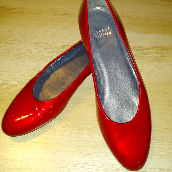 Stuart Weitzman Shoes - Stuart Weitzman Ruby Red Patton Leather Ballet Flats Lady's 7